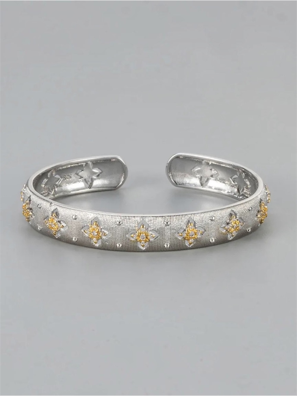 Cut Out Pointed Floral Motif Cuff Bracelet NWT